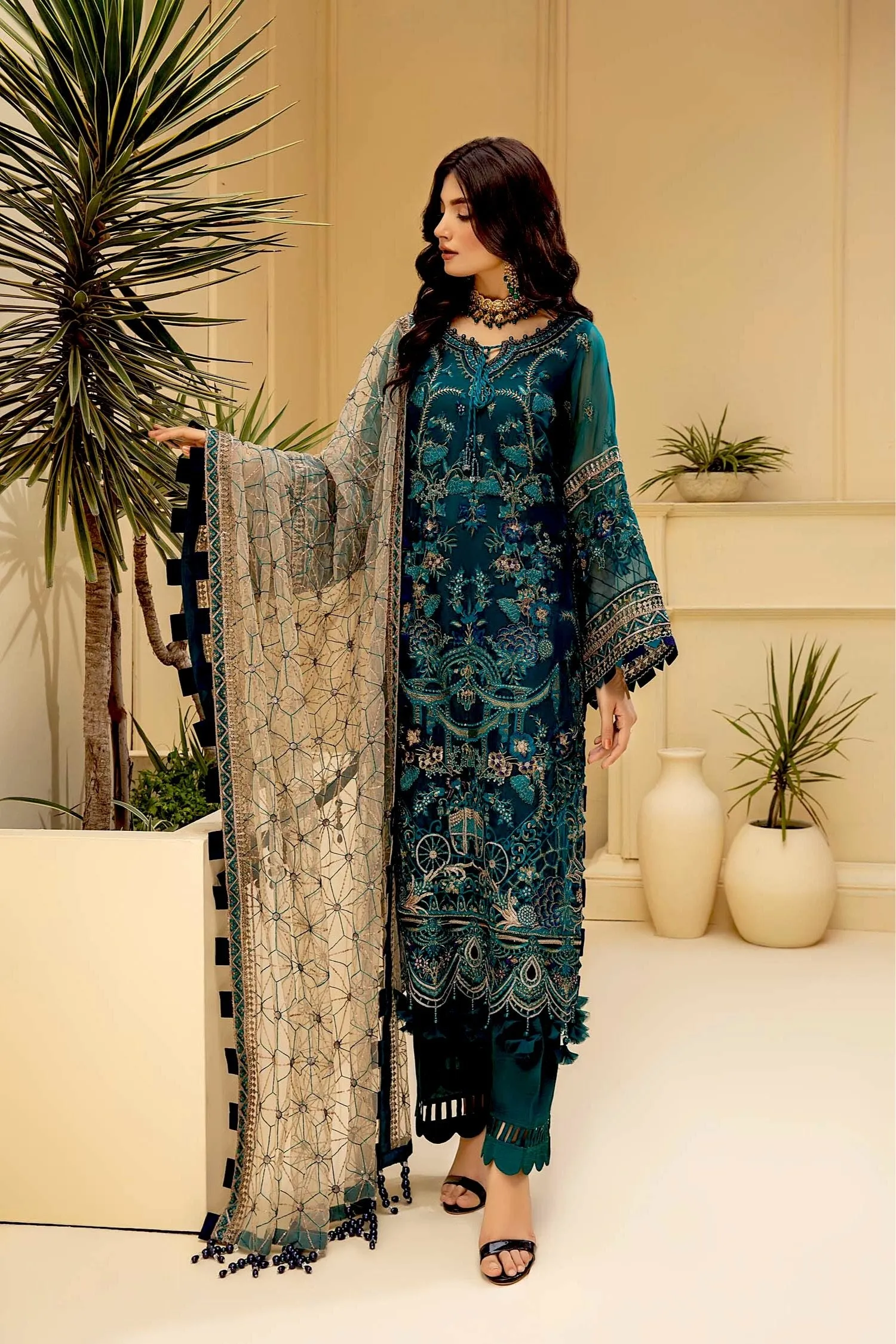 Adan's Libas Tesoro Embroidered Chiffon Formal Collection – Twinkling Stray