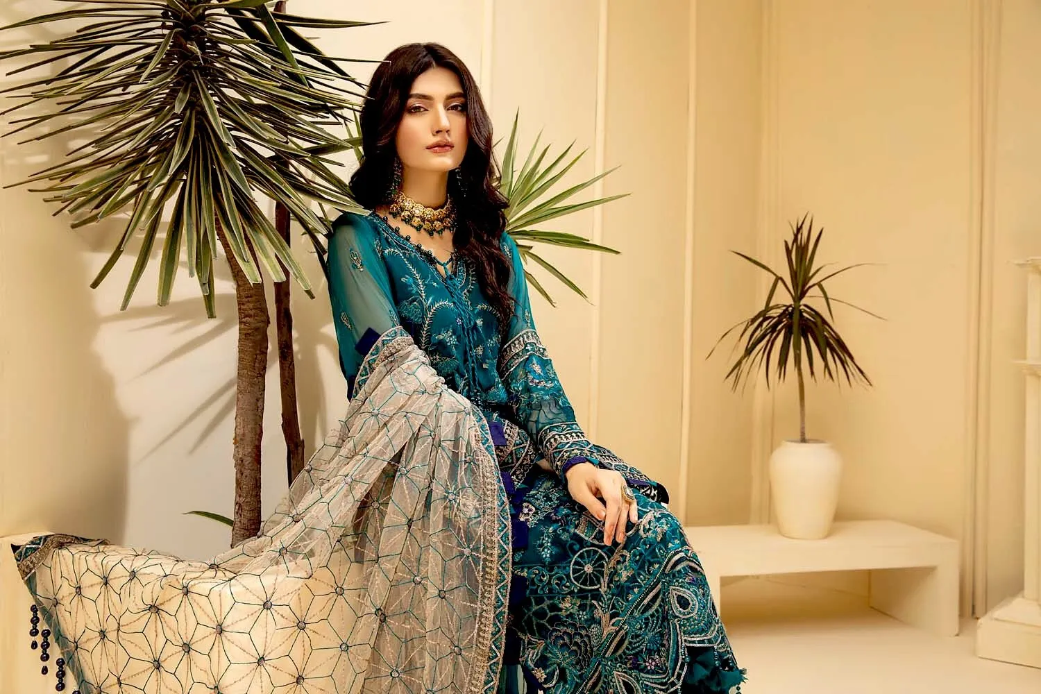 Adan's Libas Tesoro Embroidered Chiffon Formal Collection – Twinkling Stray