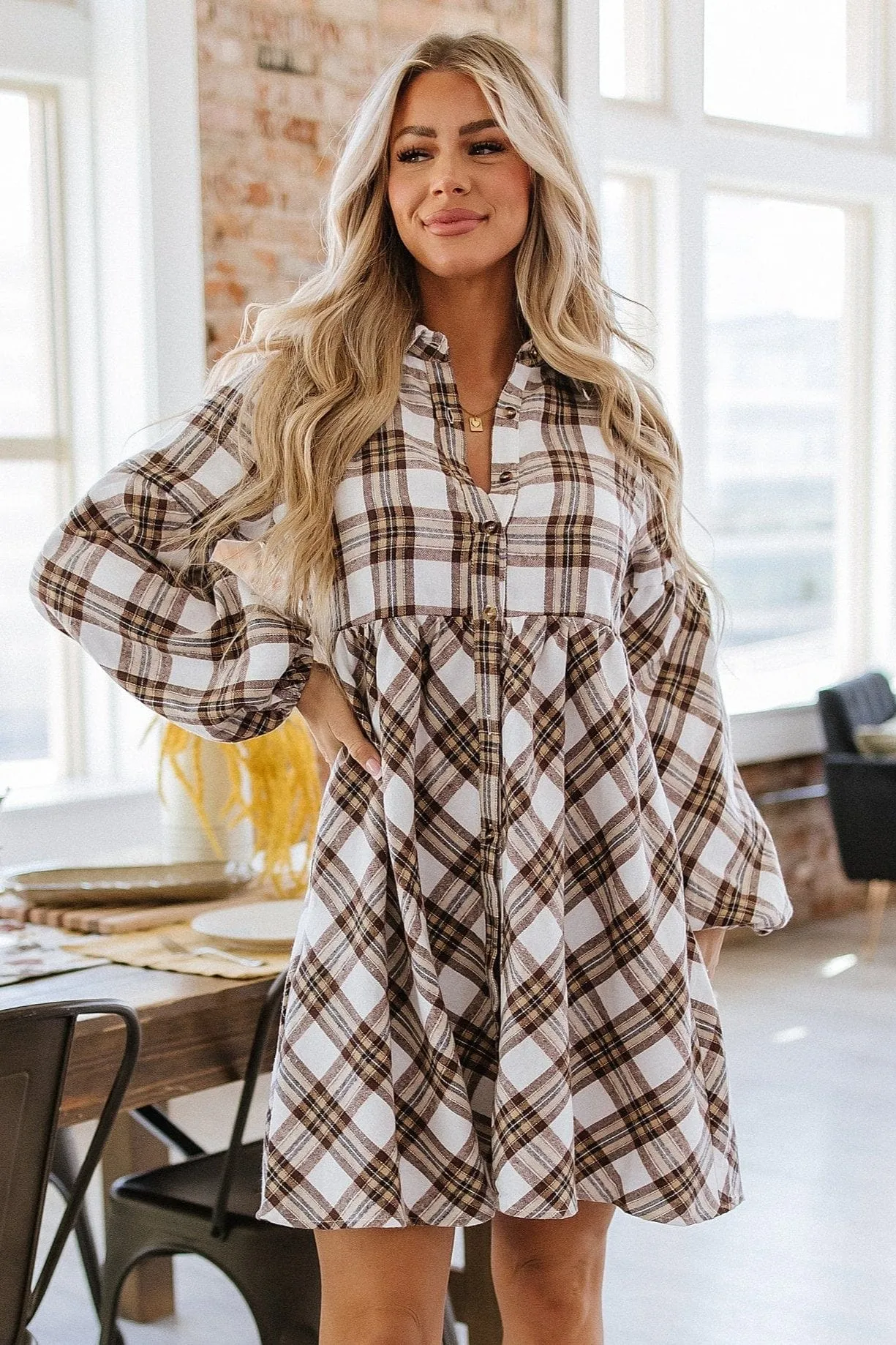 Bradley Plaid Shirt Dress | S-2XL