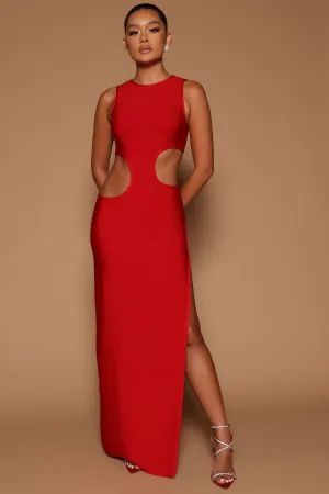 Calista Bandage Maxi Dress - Red