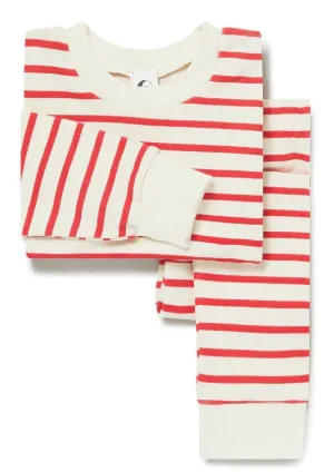 Christmas Kids Classic Set - Red & Oatmeal Breton Stripe