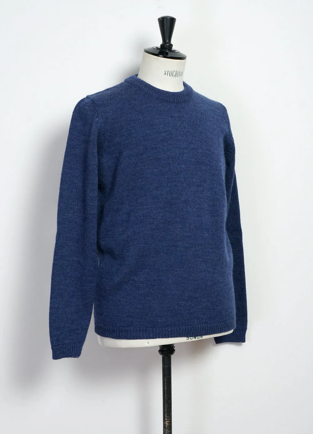 ESKE 28-05-3 | Knitted Crew Neck Sweater | Middle Blue