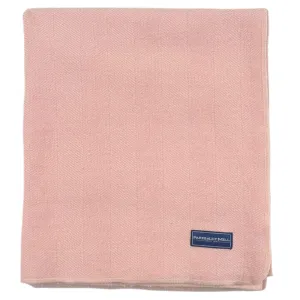 Factory Second Coastal Cottage Herringbone Wool Blanket - Pink