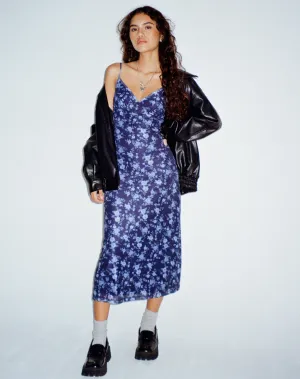 Kalana Printed Midi Dress in Pretty Floral Navy