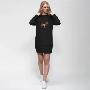 Light Brown Cow Premium Adult Hoodie Dress