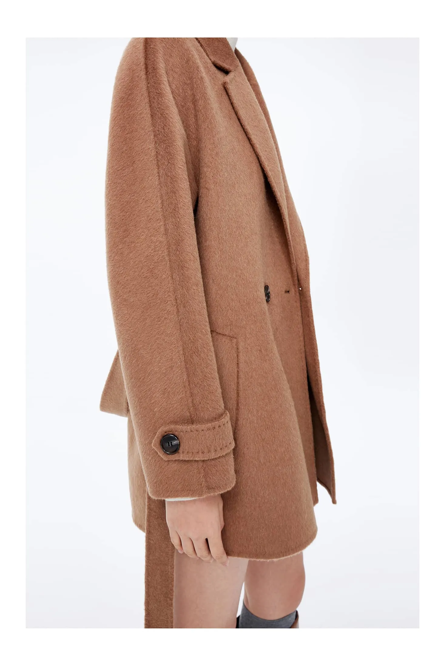 LILY Camel Wool-Blend Coat