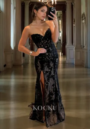 Sexy & Morden Off-Shoulder Sleeveless Appliques Evening Party Prom Dress