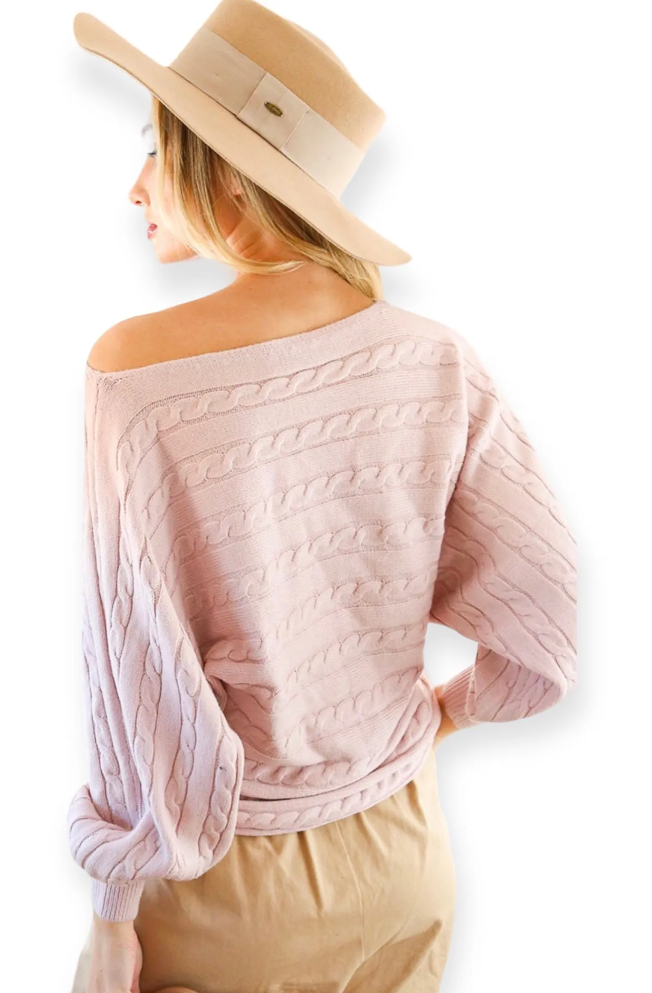 Soft Blush Pink Dolman Sweater