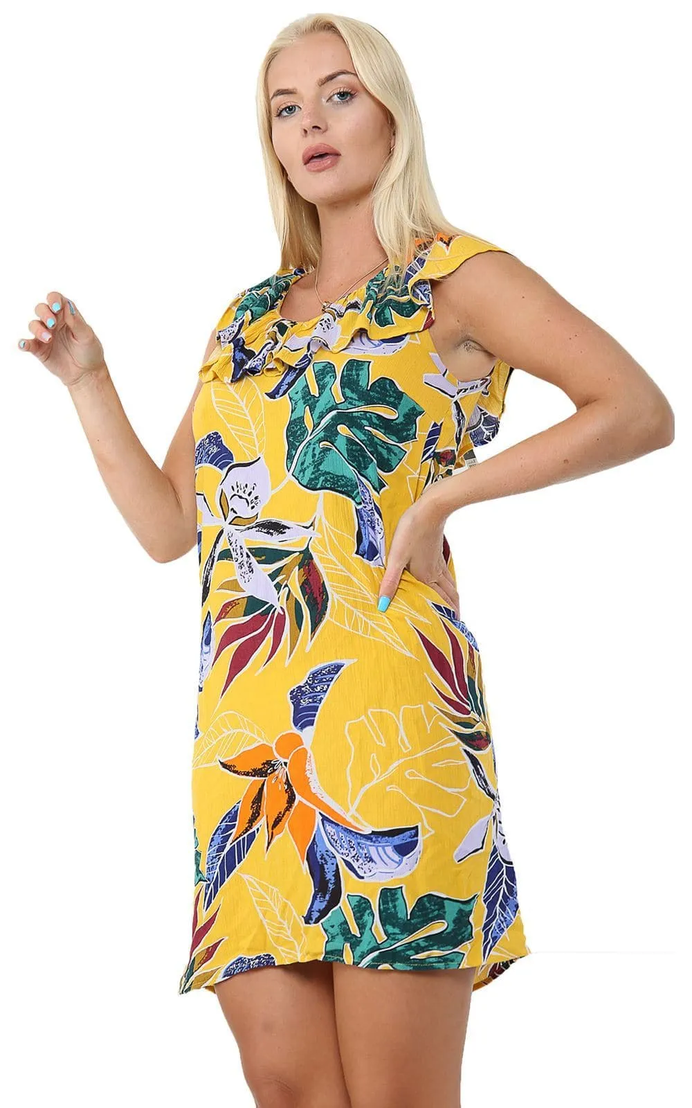 Womens Floral Summer Beach Sun Dress